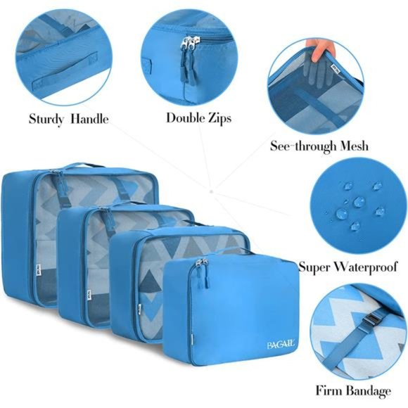 8 Pcs Set Packing Cubes Luggage Packing Organizers for Travel Accessories - Picture 3 of 6